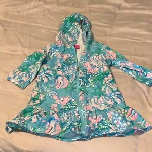 Girls Colorful Hooded Zip-Up  Swim Cover Up Lilly Pulitzer
